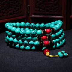 Tibetan Turquoise Healing 108 Mala Bracelet