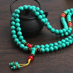 Tibetan Turquoise Healing 108 Mala Bracelet