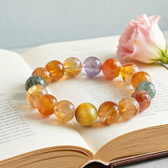 Handcrafted Natural Citrine Tower Quartz & Golden Tiger's Eye Energy Bracelet – Wealth & Career Abundance Crystal Bead Strand