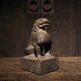 Hand-Carved Bluestone Guardian Lion Statue – Tang-Style Feng Shui Protection Décor