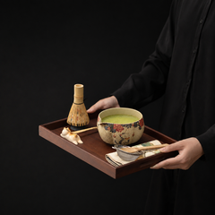Antique Ceramic Matcha Set with 100-Prong Whisk – 4-Piece Cat & Panda Tea Ritual Kit