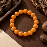 Natural Yellow Jade Bead Bracelet – Handmade Unisex Stone Jewelry