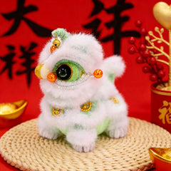Awakening Lion Plush Ornament – Cheerful Lion Dance Figurine with Cultural Meaning & Good Wishes