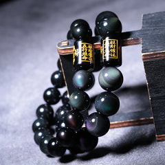 Rest Nest Natural Rainbow Obsidian Positive Transformation Bracelet