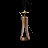 Wooden Incense Burner Gift Set – Swordsman Figure & Sword Holder