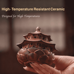 Lotus Pagoda Ceramic Incense Burner – Multi-Use Incense Holder for Sticks, Cones & Coils