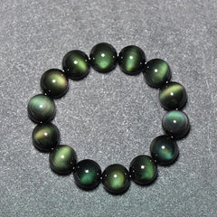 Rest Nest Natural Green Eye Obsidian Wealth Bracelet