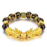 Rest Nest FengShui Double PiXiu Obsidian Om Mani Padme Hum Wealth Bracelet