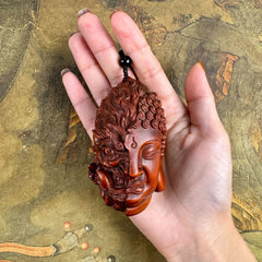 Harmony in Chaos – Hand-Carved Boxwood Palm Carving & Hanging Charm