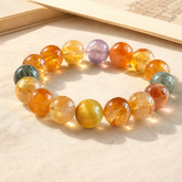Handcrafted Natural Citrine Tower Quartz & Golden Tiger's Eye Energy Bracelet – Wealth & Career Abundance Crystal Bead Strand