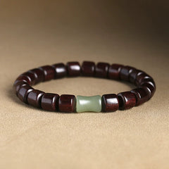 Natural Sandalwood & Hetian Jade Bracelet – ShaolinMart Bamboo Bead Jewelry