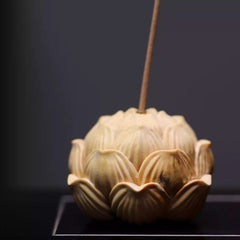 Shaolin Masterwork Series: Rare Boxwood Carving - "The Zen Lotus" Incense Holder