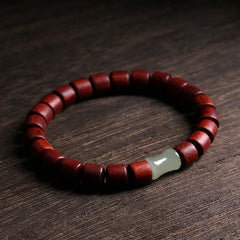 Natural Sandalwood & Hetian Jade Bracelet – ShaolinMart Bamboo Bead Jewelry