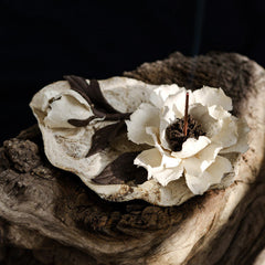 Ceramic Peony Incense Holder — Handmade Floral Sculpture for Desk & Home Decor