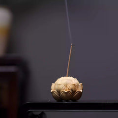 Shaolin Masterwork Series: Rare Boxwood Carving - "The Zen Lotus" Incense Holder