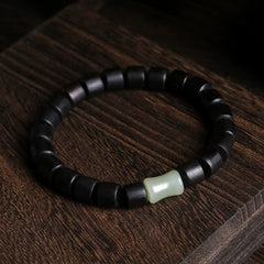Natural Sandalwood & Hetian Jade Bracelet – ShaolinMart Bamboo Bead Jewelry