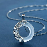 Rest Nest Natural White Jade Koi Lucky Necklace