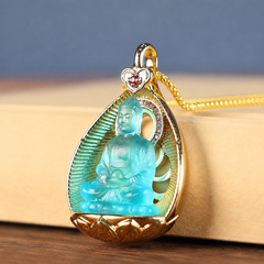 Shakyamuni Buddha Liu Li Pendant – ShaolinMart Lost-Wax Glass Jewelry