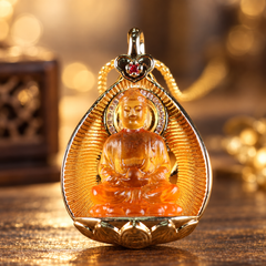 Shakyamuni Buddha Liu Li Pendant – ShaolinMart Lost-Wax Glass Jewelry