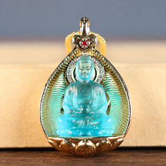 Shakyamuni Buddha Liu Li Pendant – ShaolinMart Lost-Wax Glass Jewelry