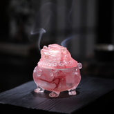Suanni Liu Li Glass Incense Burner – Translucent Guardian Decor