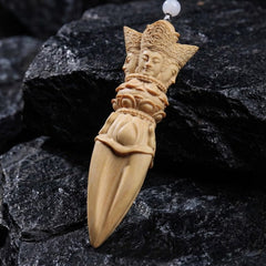 Hand-Carved Boxwood Vajra: The "Thunderbolt" Meditation Talisman & Zen Fidget