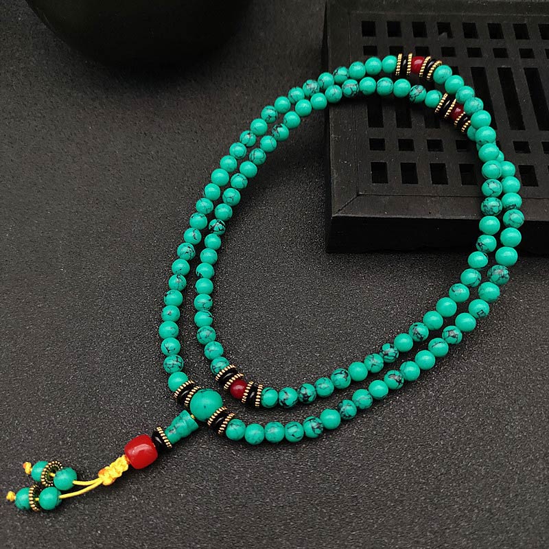 Tibetan Turquoise Healing 108 Mala Bracelet