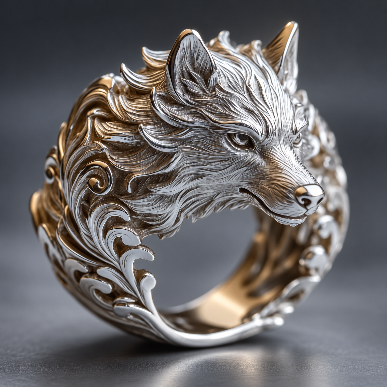 Exquisite 3D Dragon Ring – Intricate Carving & Ornate Silver-Tone Jewelry