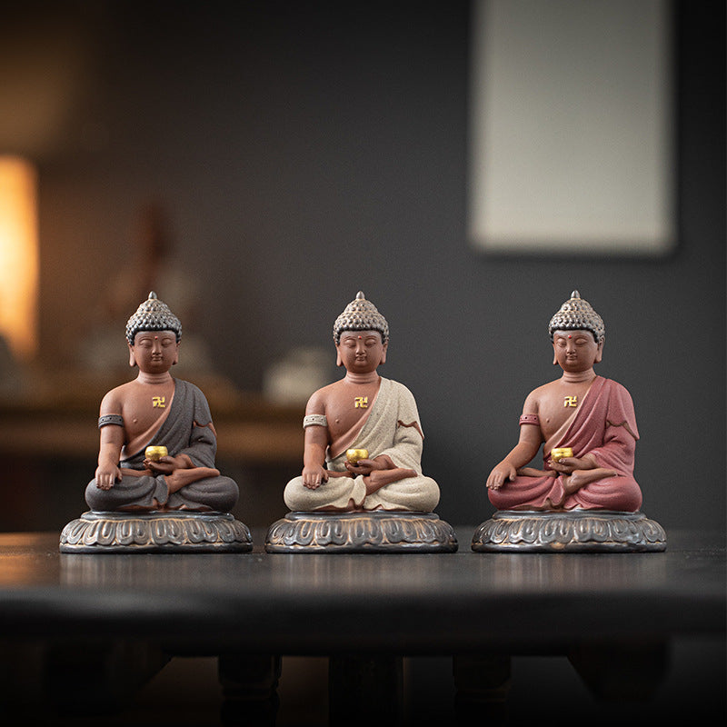 Ceramic Shakyamuni Buddha Statue – ShaolinMart Handcrafted Lotus Sculpture