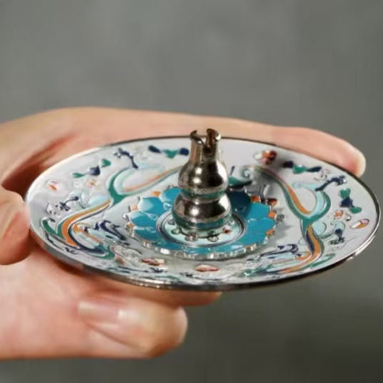 Sacred Incense Vessel – Gilded Enamel, Symbol of Peace & Protection