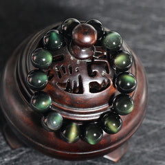 Rest Nest Natural Green Eye Obsidian Wealth Bracelet