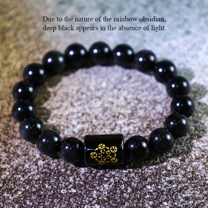 Rest Nest Natural Rainbow Obsidian Positive Transformation Bracelet