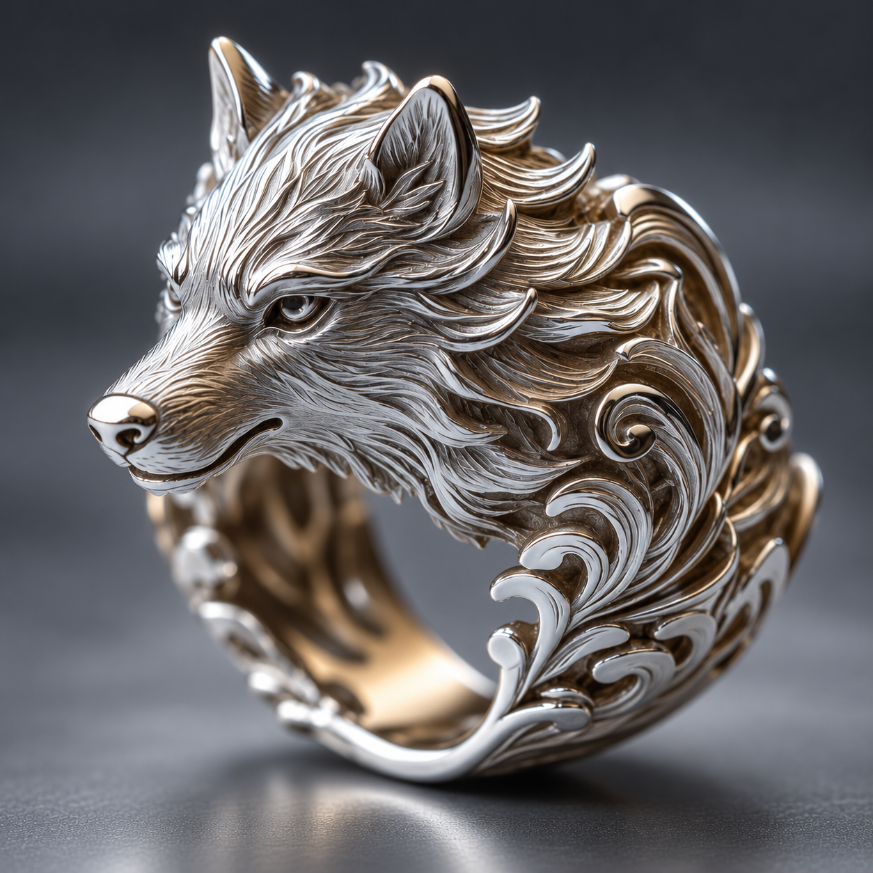 Exquisite 3D Dragon Ring – Intricate Carving & Ornate Silver-Tone Jewelry
