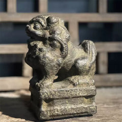 Antique Stone Lion Statues – Handcrafted Guardian Figurines for Home