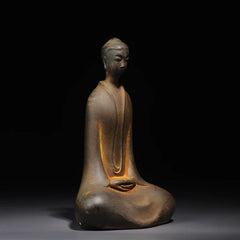 Zen Masterpiece: Handcrafted Shaolin Temple Iron Buddha Statue for Mindful Living