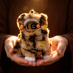 Awakening Lion Plush Ornament – Cheerful Lion Dance Figurine with Cultural Meaning & Good Wishes