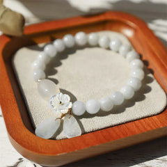ShaoLin Natural White Jade Luck Bracelet