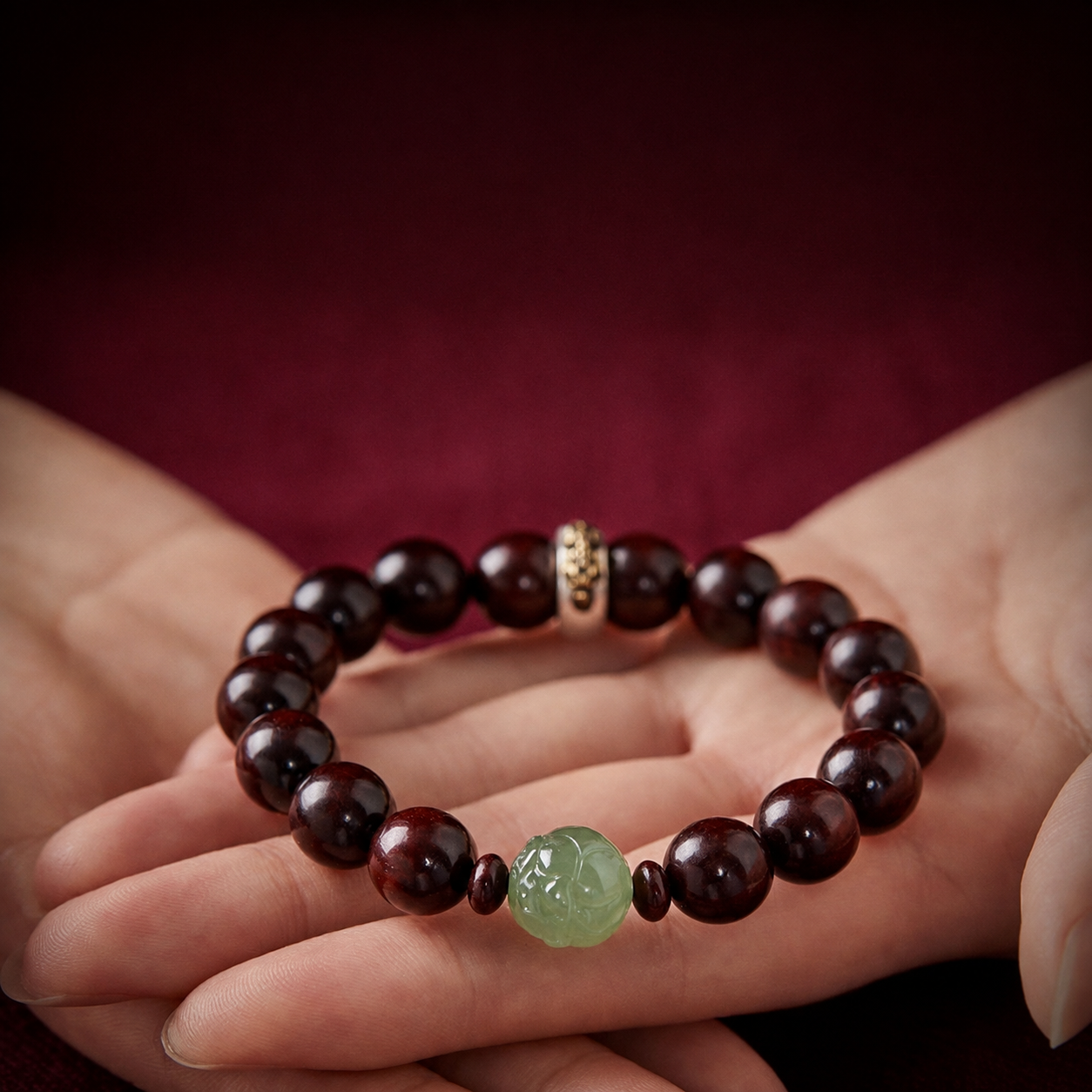 Hetian Jade & Zitan Wood Zodiac Guardian Bracelet – Personal Birth-Year Symbol