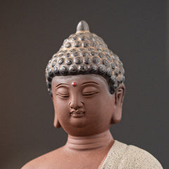 Ceramic Shakyamuni Buddha Statue – ShaolinMart Handcrafted Lotus Sculpture