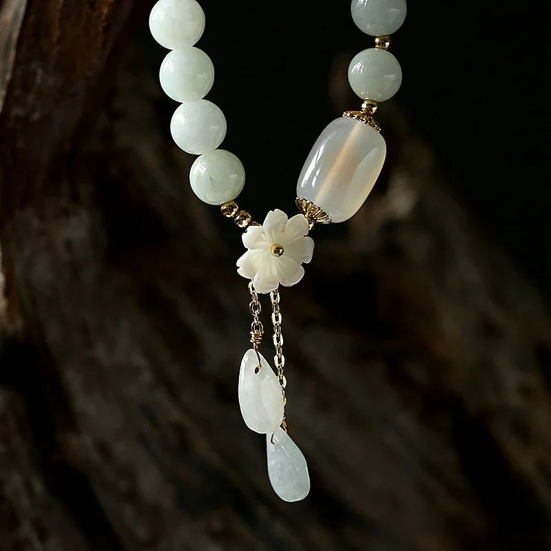 ShaoLin Natural White Jade Luck Bracelet