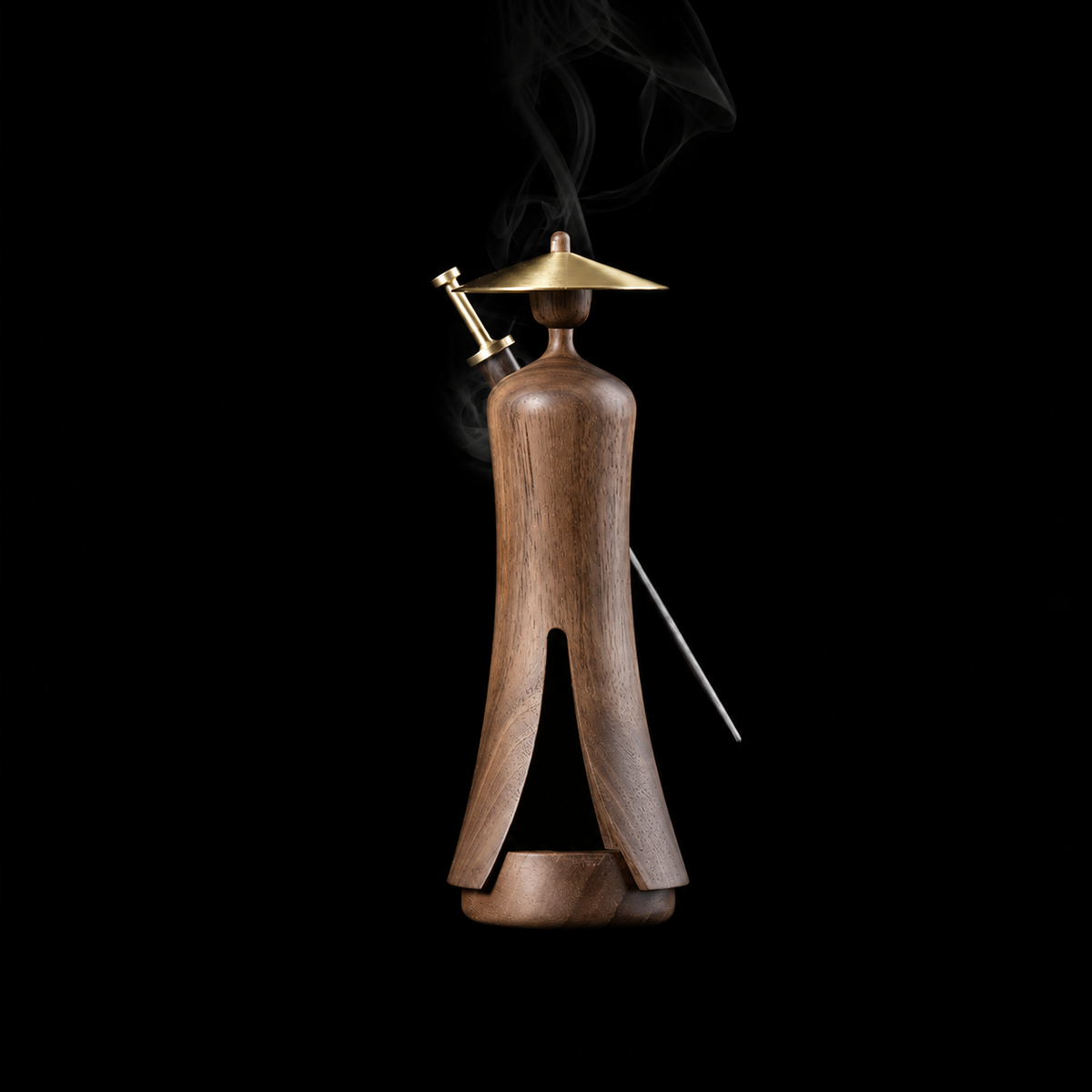 Wooden Incense Burner Gift Set – Swordsman Figure & Sword Holder