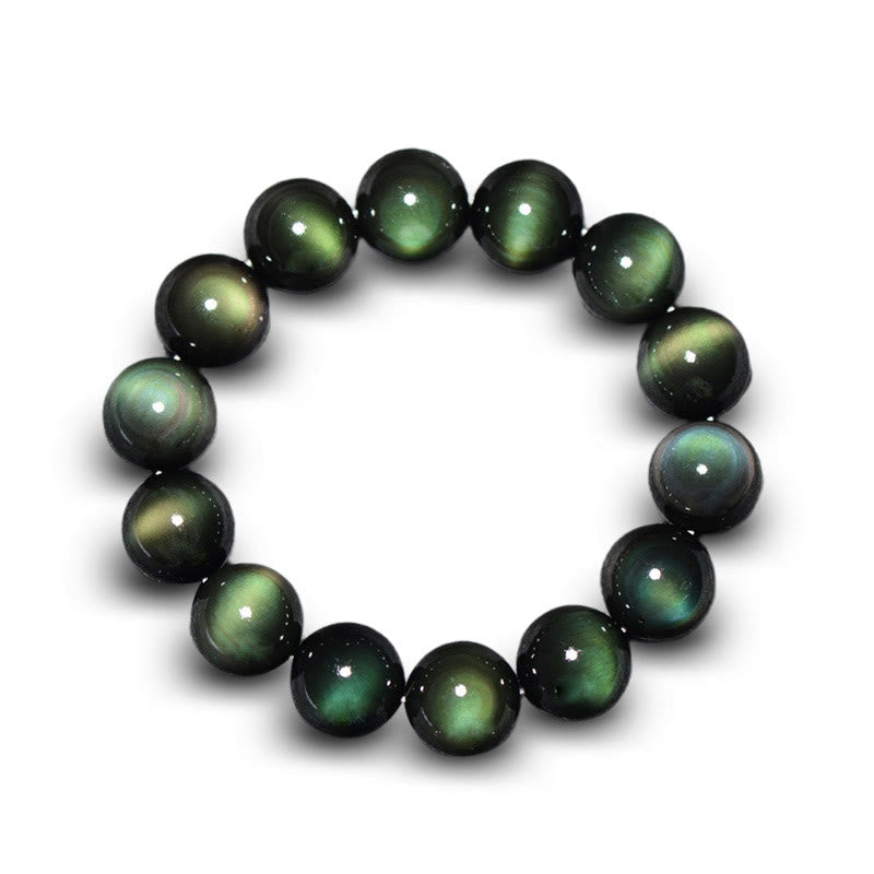Rest Nest Natural Green Eye Obsidian Wealth Bracelet