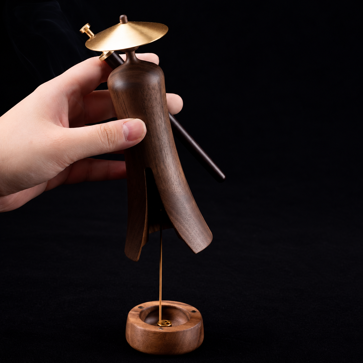 Wooden Incense Burner Gift Set – Swordsman Figure & Sword Holder