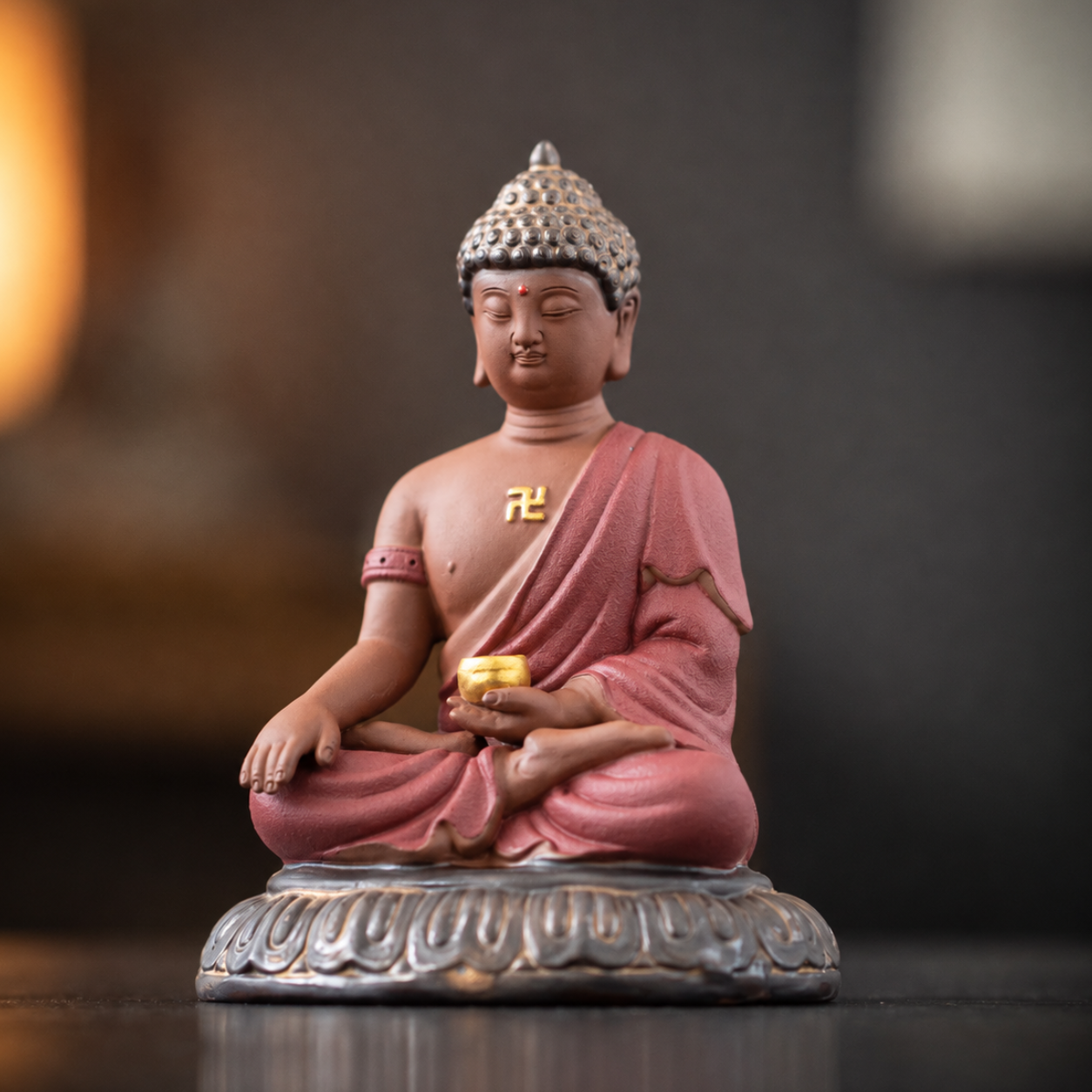 Ceramic Shakyamuni Buddha Statue – ShaolinMart Handcrafted Lotus Sculpture