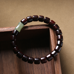 Natural Sandalwood & Hetian Jade Bracelet – ShaolinMart Bamboo Bead Jewelry