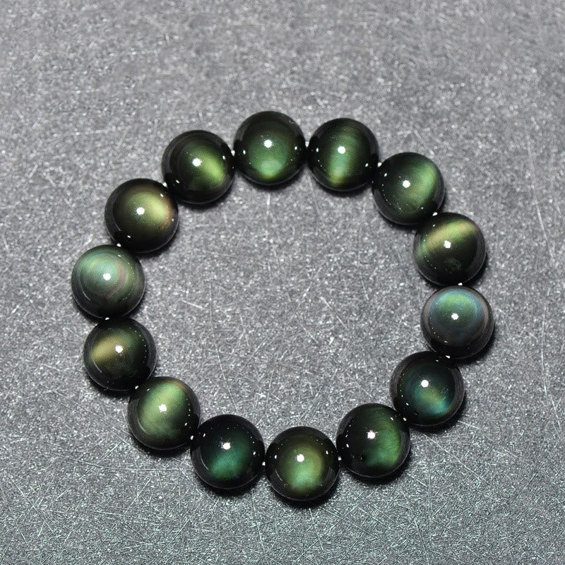 Rest Nest Natural Green Eye Obsidian Wealth Bracelet