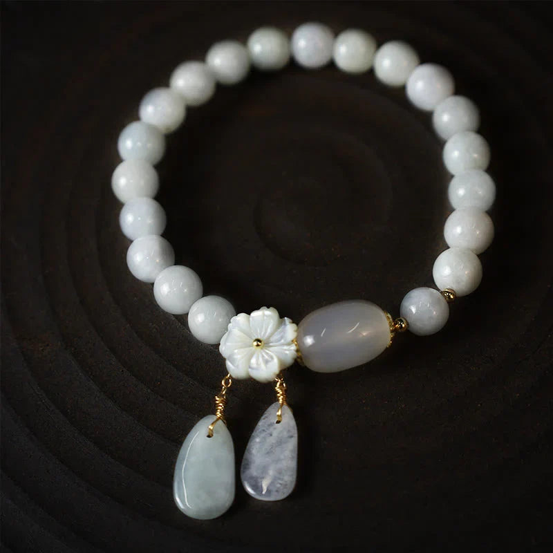 ShaoLin Natural White Jade Luck Bracelet