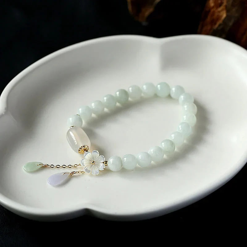ShaoLin Natural White Jade Luck Bracelet