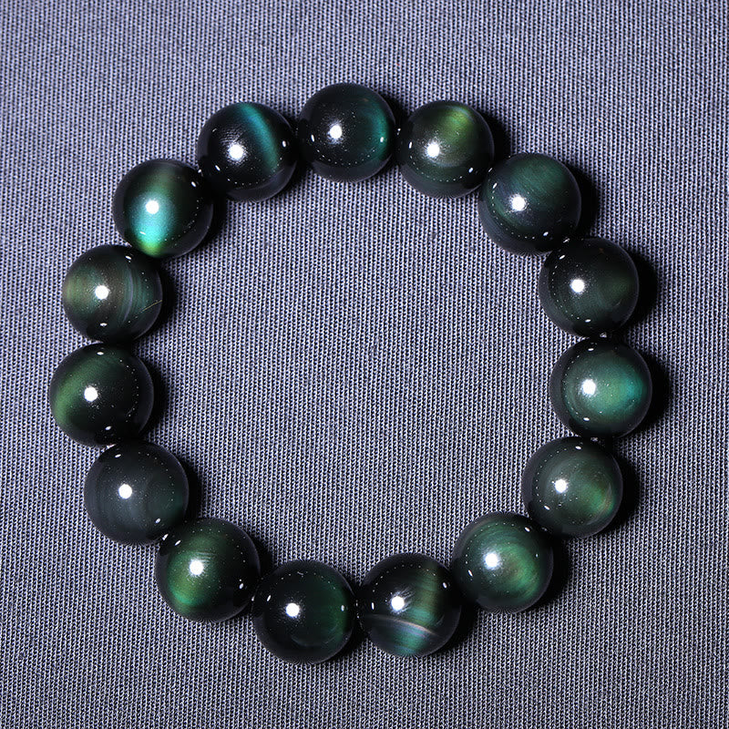 Rest Nest Natural Green Eye Obsidian Wealth Bracelet