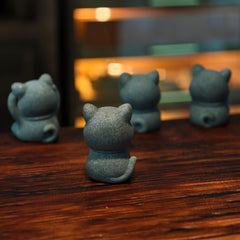 The Four Disciplines: Grey Sandstone Wise Feline Kittens — The Art of Mindful Living